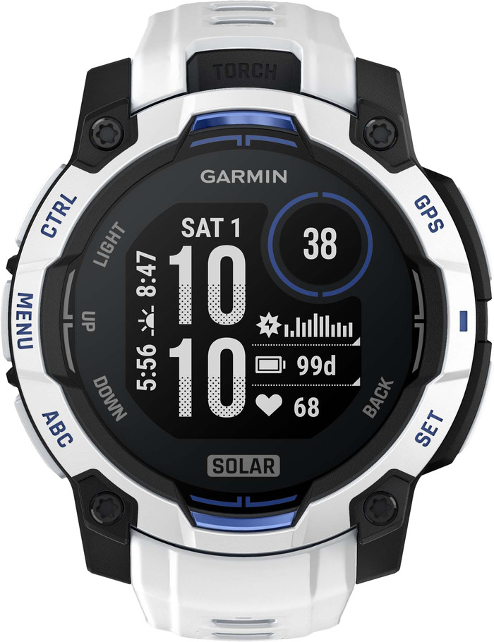 Garmin Instinct 3 Solar Wit 45 mm voorkant