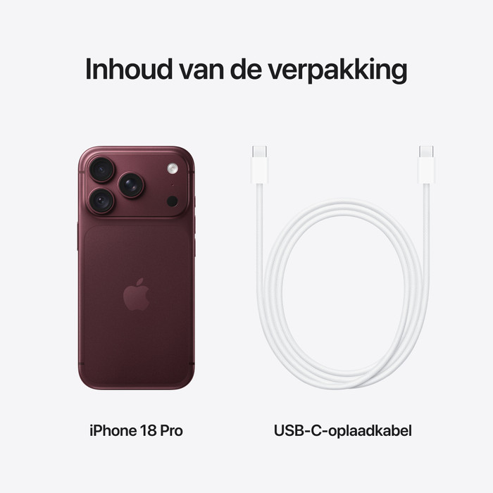 Apple iPhone 18 Pro 2TB Bordeaux Rood visual leverancier