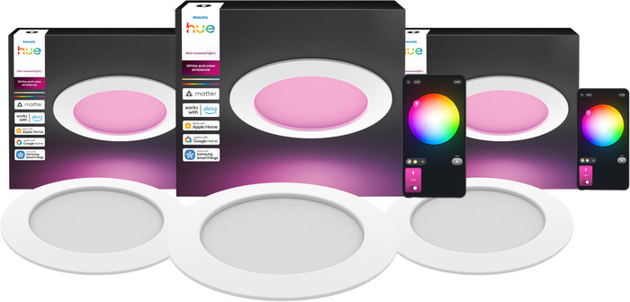 Philips Hue Inbouwspot Slim 3-Pack - White and Color - 170mm - Wit Main Image