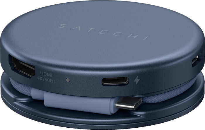 Satechi 5-in-1 OntheGo Multiport Indigo linkerkant