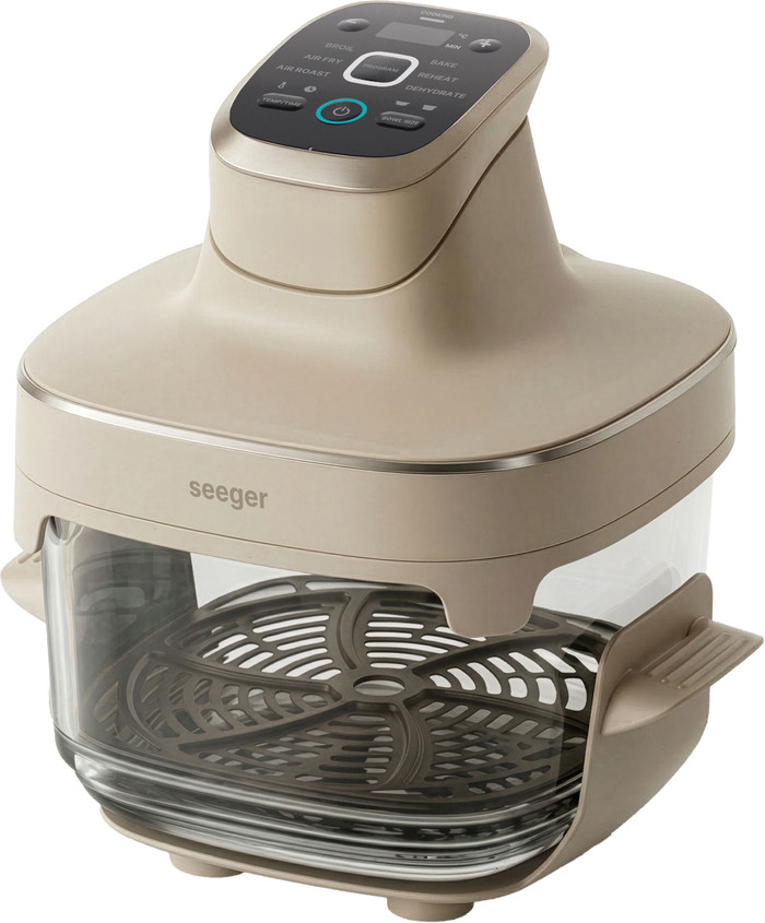 Seeger SGR1050SB Glass Air Fryer Beige bovenkant