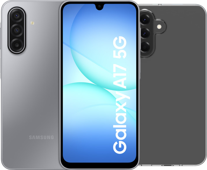 Samsung Galaxy A17 128GB Grijs 5G + BlueBuilt Back Cover Transparant Main Image
