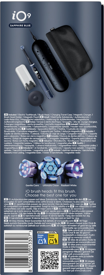 Oral-B iO 9 Safierblauw Luxe Edition verpakking
