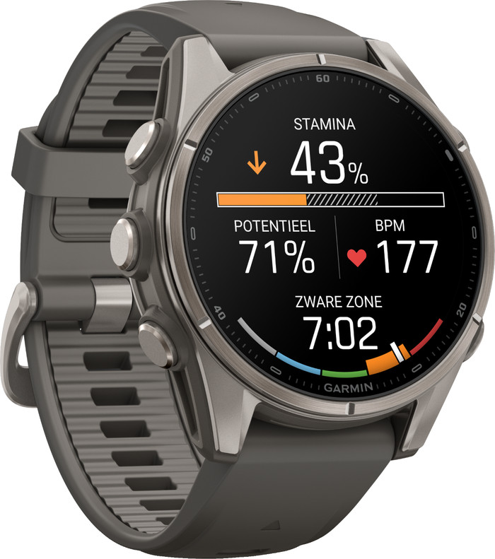 Garmin Fenix 9 Grijs 43mm linkerkant