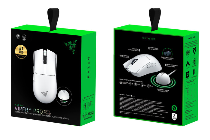 Razer Viper V4 Pro Wireless Gaming Mouse White packaging