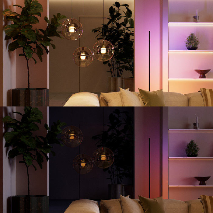 Philips Hue Bedrade Wandschakelaarmodule voor Niet Slimme Dimbare Lampen product in gebruik