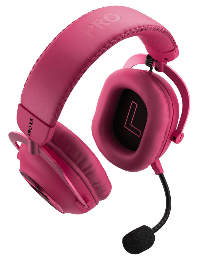 Logitech G Pro X3 Lightspeed Wireless Gaming Headset Pink left side