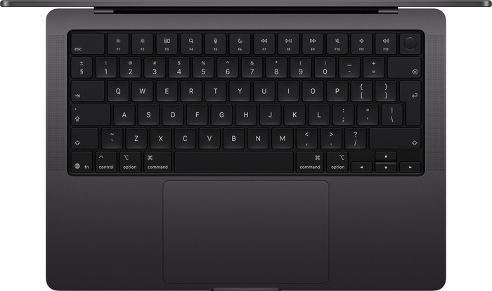 Apple MacBook Pro 14 inch M6 16GB / 1TB Zwart QWERTY bovenkant
