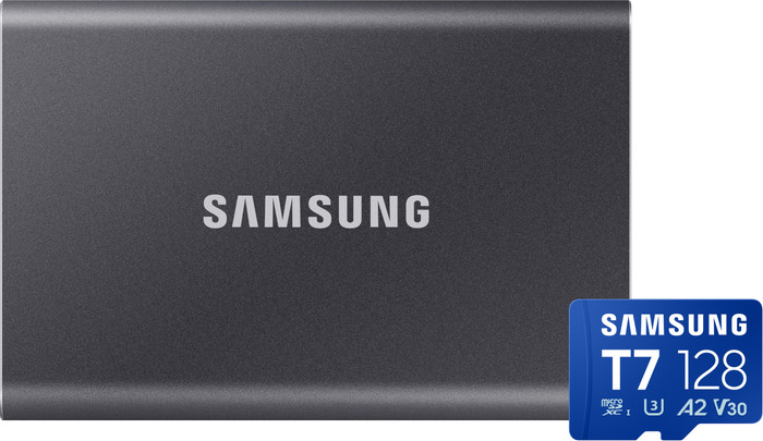 Samsung T7 Portable SSD 2TB Gray + Samsung MicroSDXC T7 128GB 170MB/s Main Image