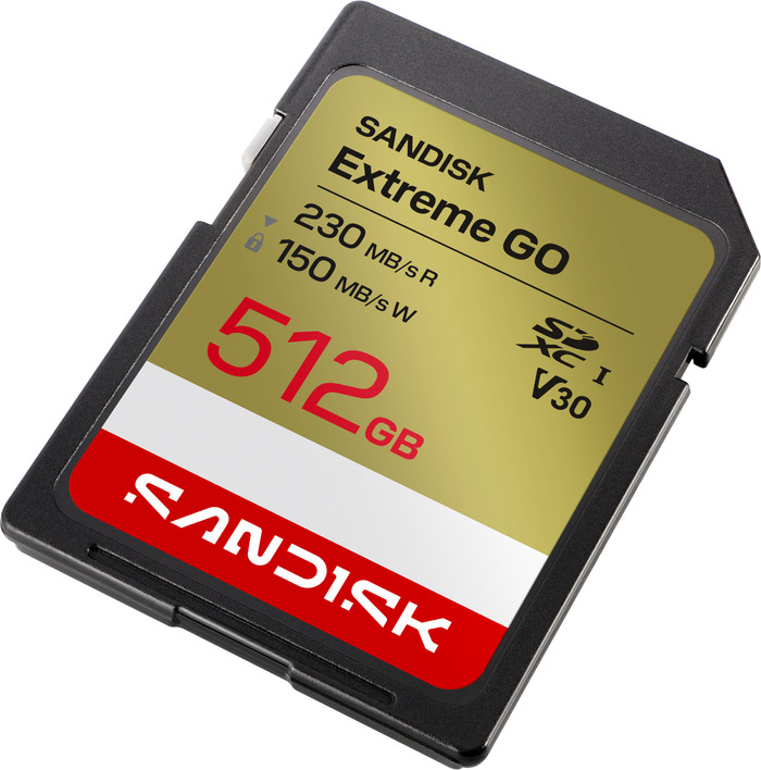 SANDISK Extreme GO SDXC 512GB 230MB/s bovenkant