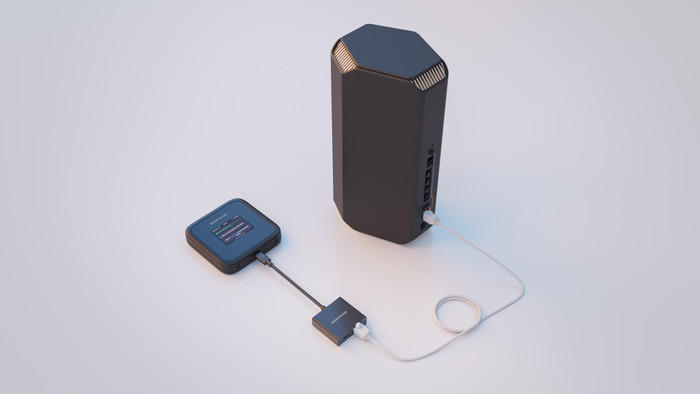 Netgear Nighthawk Usb C naar Ethernet Adapter product in gebruik