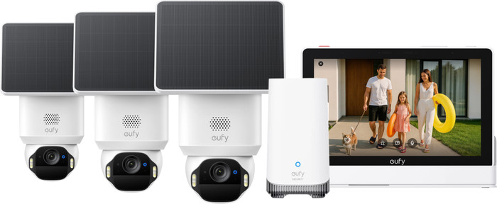Eufy SoloCam E42 3-Pack + HomeBase 3 + Smart Display E10 Main Image