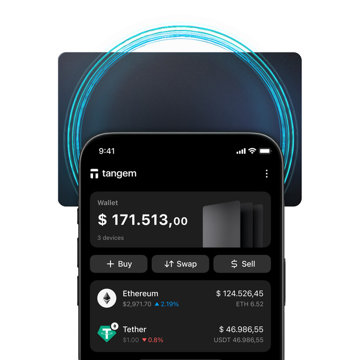 Tangem Wallet 2.0 - Secure Crypto Cold Wallet - 3 Card Set Stealth visual leverancier