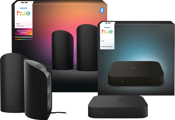 Philips Hue Play Wall Washer Black Duo Pack + HDMI Sync Box 4K Main Image