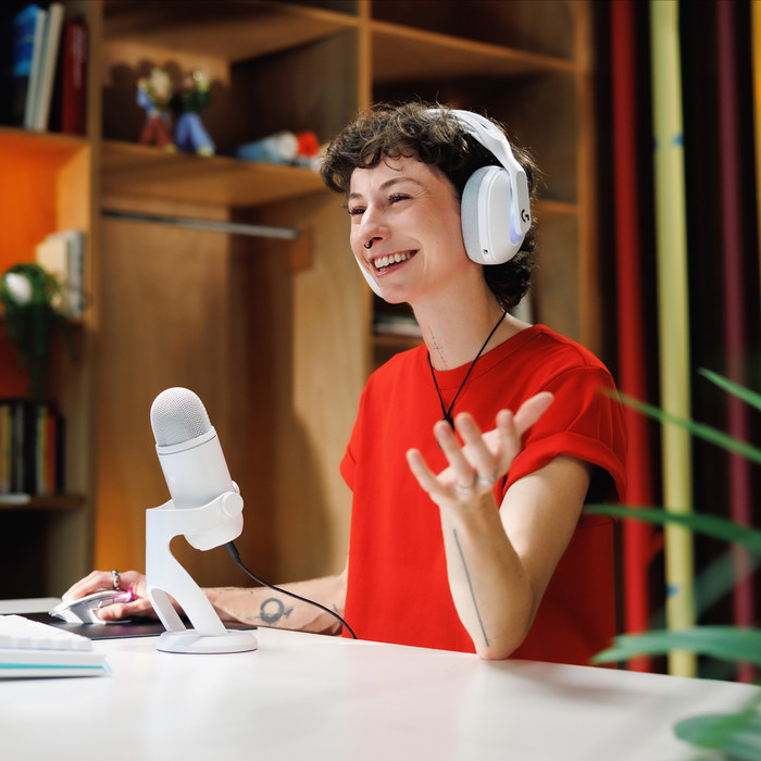 Blue Yeti 2 Wit product in gebruik