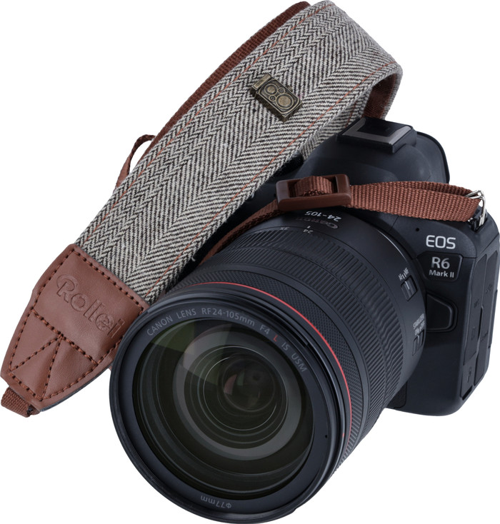 Rollei Camera Strap Bruin product in gebruik