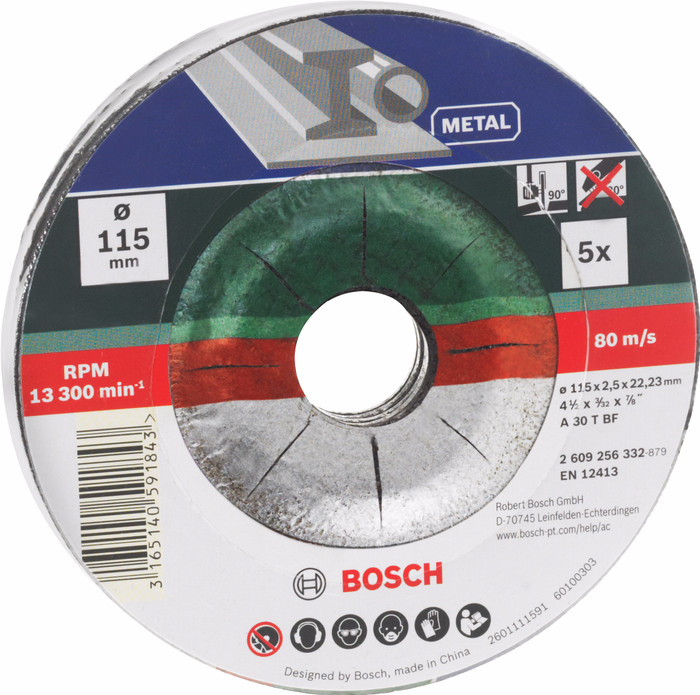 Bosch Slijpschijf Metaal 115 mm 5 stuks null