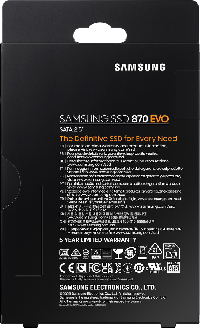 Samsung 870 EVO 2,5 inch 8TB product in gebruik