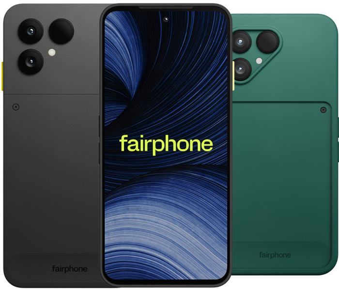 Fairphone 6+ 256GB Zwart 5G + Fairphone Back Cover Groen Main Image