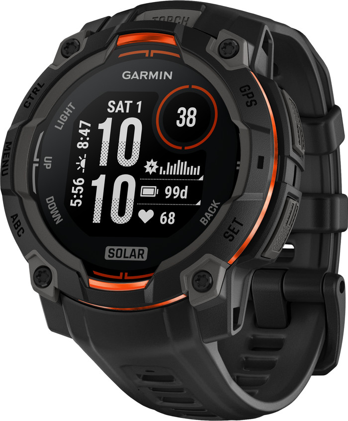 Garmin Instinct 3 Solar Zwart 45 mm rechterkant