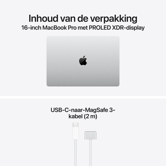 Apple MacBook Pro PROLED 16 inch M5 Pro (18 CPU / 20 GPU) 24GB/1TB Zilver QWERTY visual leverancier