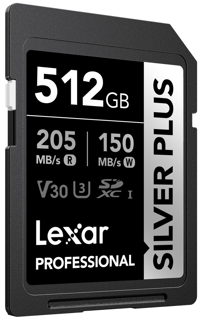 Lexar Professional SDXC Silver Plus 512GB 150MB/s linkerkant