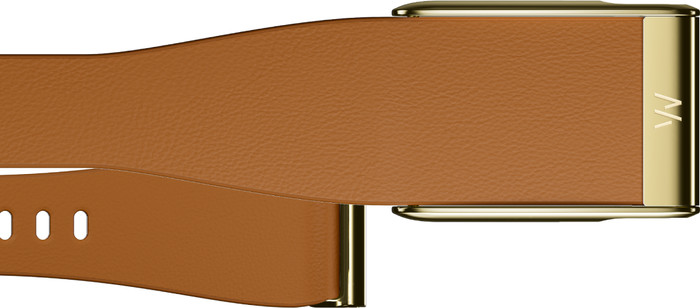 WHOOP MG LeatherLuxe Tapered Band Bruin/Goud S/M detail