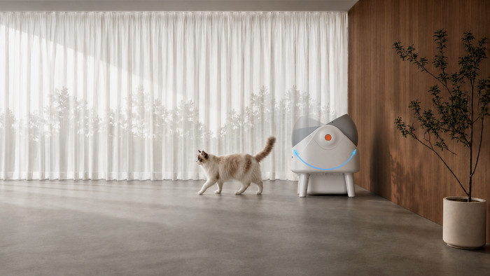 Mova Automatische kattenbak LB10 Air Wit product in gebruik