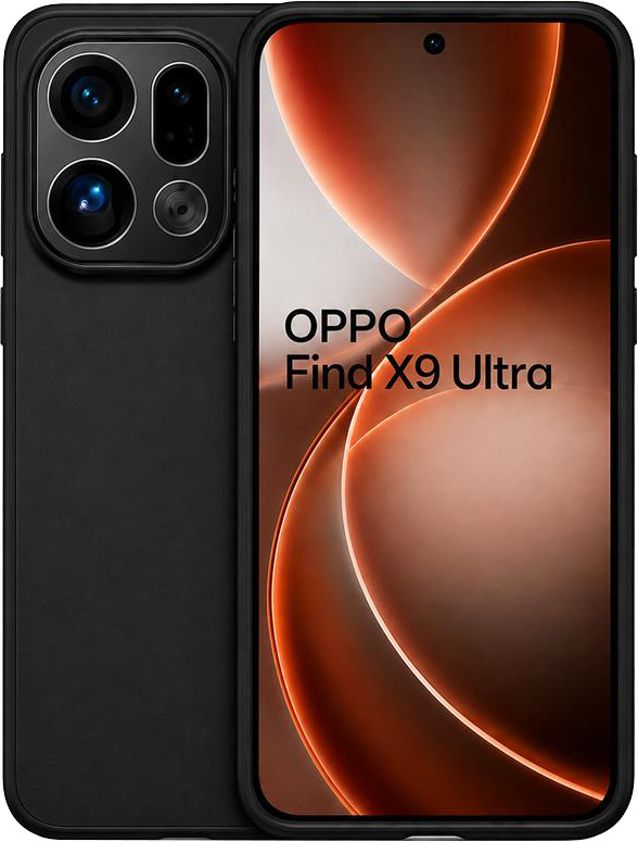 Just in Case Soft Design OPPO Find X9 Ultra Back Cover Zwart voorkant