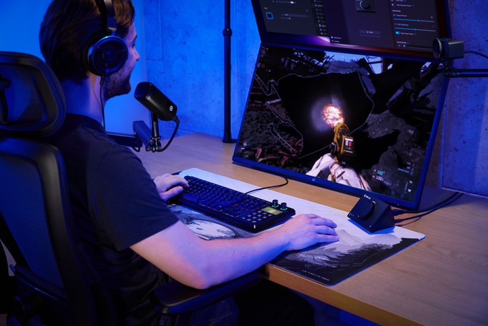 Corsair GALLEON 100 SD Gaming Toetsenbord Qwerty product in gebruik