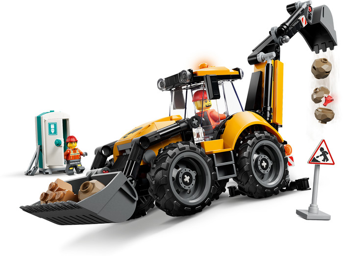 LEGO City Yellow Backhoe Loader 60480 detail