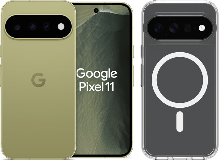Google Pixel 11 256GB Groen 5G + BlueBuilt Back Cover Transparant Main Image