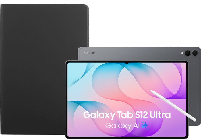 Samsung Galaxy Tab S12 Ultra 14,6 inch 512GB Wifi Grijs + BlueBuilt Book Case Zwart Main Image