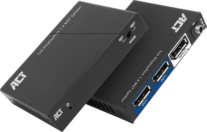 ACT 1x2 DisplayPort 1.4 MST Splitter rechterkant