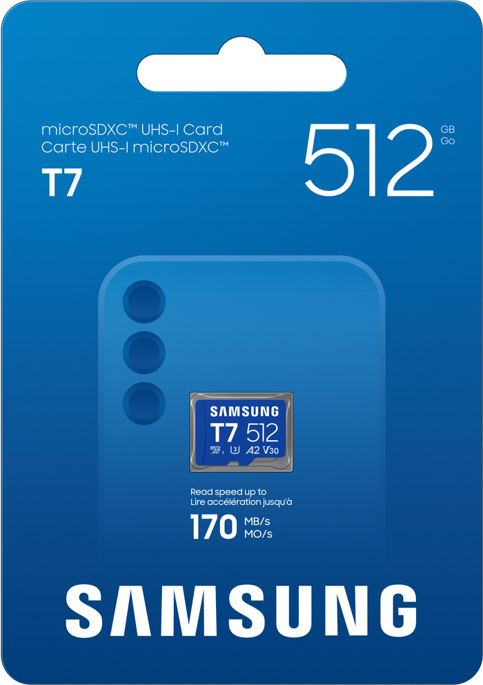 Samsung MicroSDXC T7 512GB 170MB/s verpakking