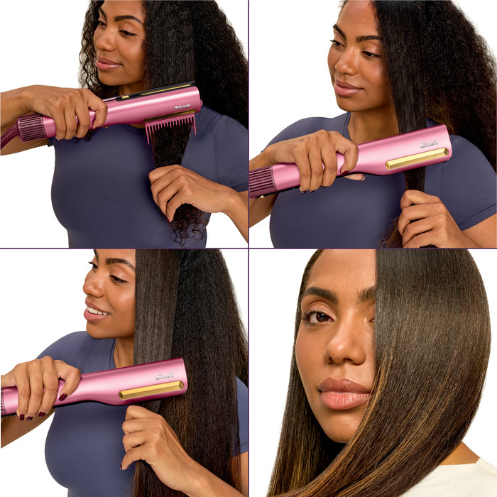 Shark SilkiPro Straight HT401EUPK Rose Petal product in gebruik