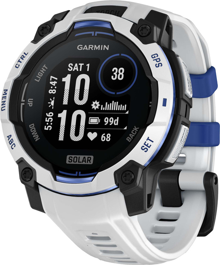 Garmin Instinct 3 Solar Wit 45 mm rechterkant