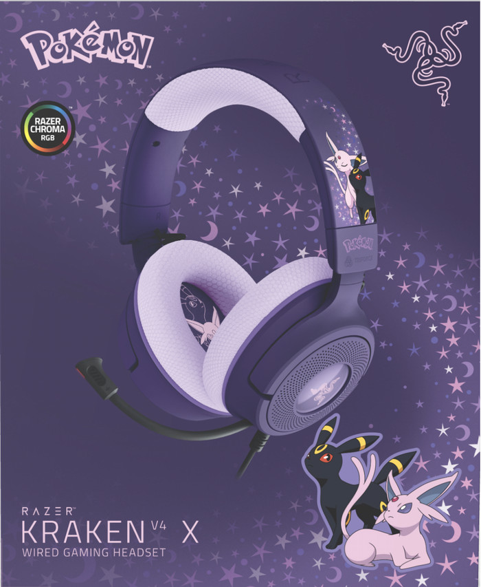 Razer Kraken V4 X Bedrade Gaming Headset - Pokémon Espeon/Umbreon Edition verpakking