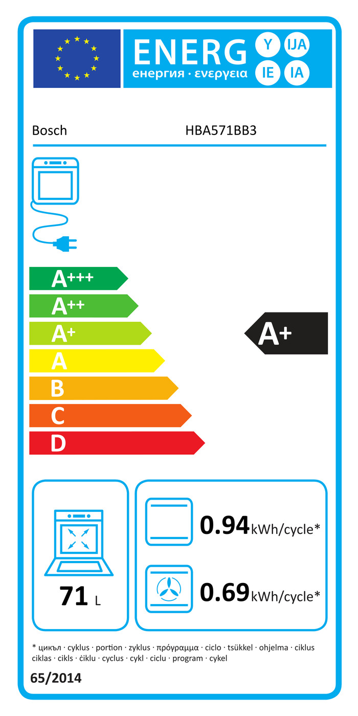 Bosch HBA571BB3 energielabel