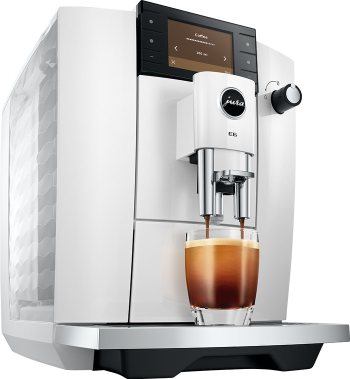 JURA E6 Piano White (ED) linkerkant