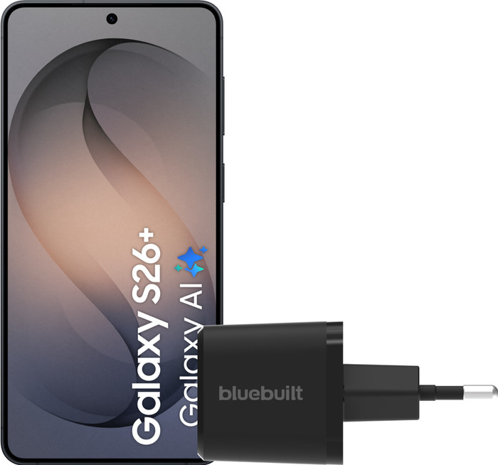 Samsung Galaxy S26 Plus 256GB Black 5G + BlueBuilt Charger 45W Black Main Image