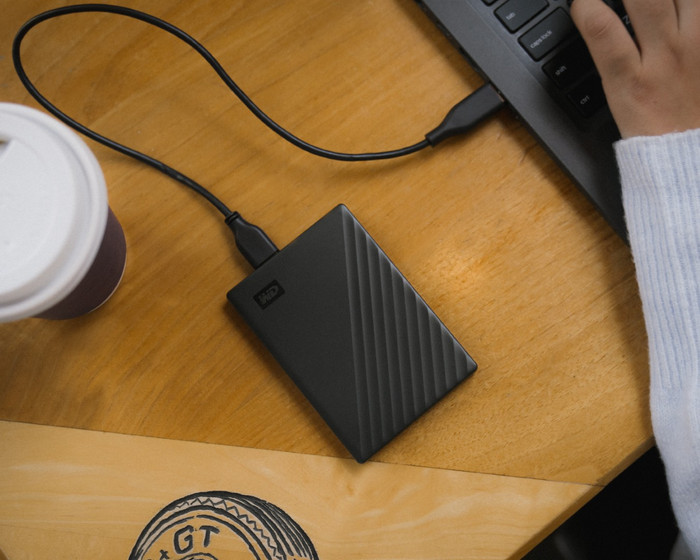 WD My Passport 1TB Black product in use