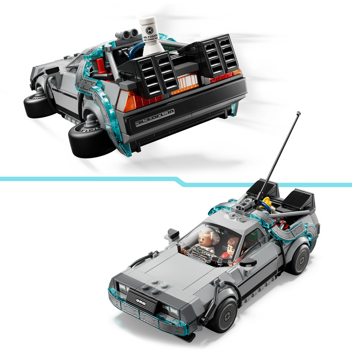 LEGO Speed Champions Tijdmachine uit Back to the Future 77256 product in gebruik