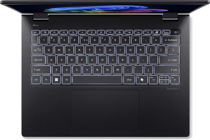 Acer TravelMate P6 14 AI TMP614-54-TCO-70QD QWERTY bovenkant