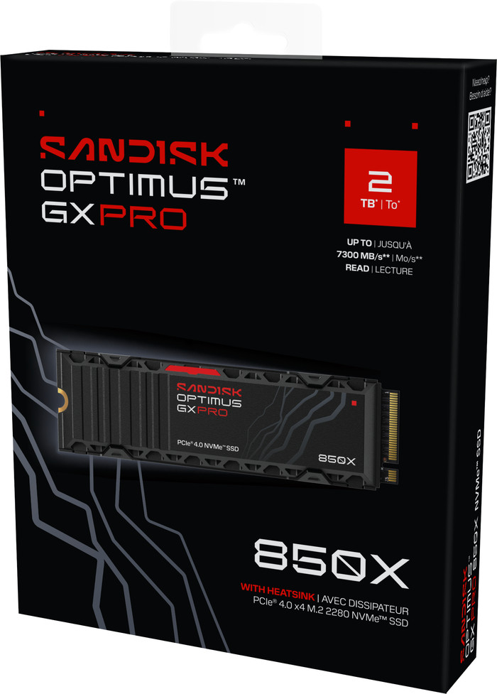 SANDISK Optimus GX PRO 850X 2TB Heatsink NVMe SSD detail