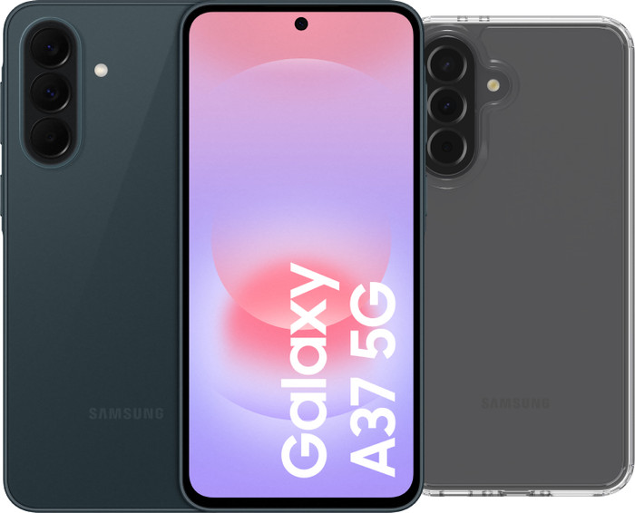 Samsung Galaxy A37 128GB Donkergroen 5G + BlueBuilt Back Cover Transparant Main Image