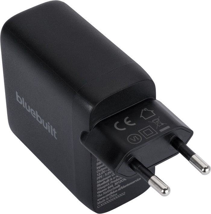BlueBuilt 100W GaN Usb C Oplader Zwart achterkant
