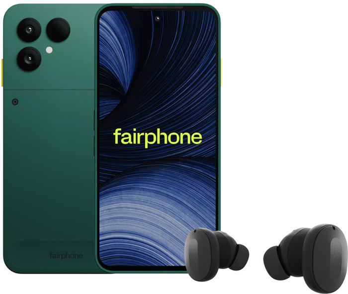 Fairphone 6+ 256GB Groen 5G + Fairbuds Wireless Zwart Main Image