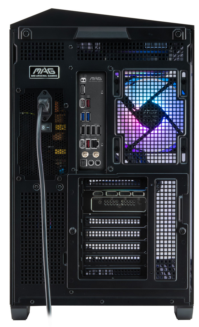 Cobalt x Powered by MSI - Tier 3 - RTX 5080 - Ryzen 7 9800X3D - 64GB - 4TB SSD achterkant