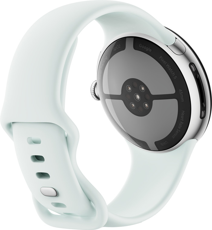 Google Pixel Watch 5 Zilver 45mm achterkant